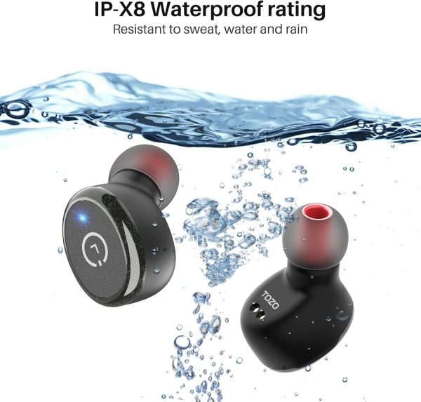 TOZO T10 (Classic Edition) Bluetooth 5.3 Wireless Earbuds with Wireless Charging Case IPX8 Waterproof Stereo Headphones in Ear Built in Mic Headset Premium Sound with Deep Bass, 32 Preset EQs via APP - Imagen 6