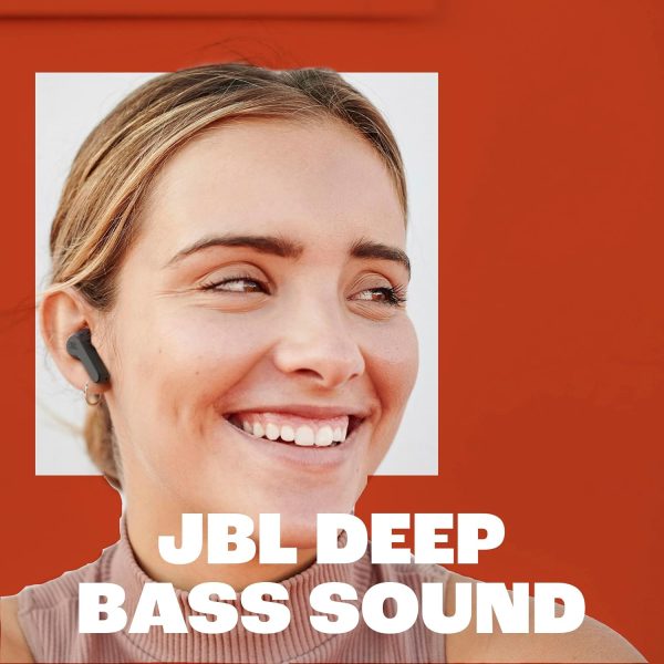 JBL Vibe Beam - True Wireless JBL Deep Bass Sound Earbuds, Bluetooth 5.2, Water & Dust Resistant, Hands-free call with VoiceAware, Up to 32 hours of battery life (Black) - Imagen 5