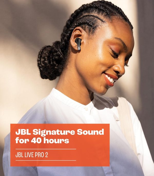 JBL Live Pro 2 - True Wireless Noise Cancelling Earbuds, up to 40 Hours of Playback with Wireless Charging, 6 mics for Perfect Calls, Touch & Voice Control, IPX5 Water Resistant (Black) - Imagen 6